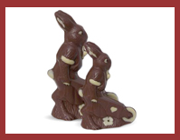 Bio-Schokoladenfigur Hase mit Schubkarre