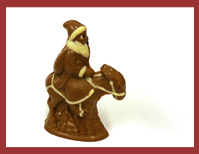 Bio-Schokoladenfigur Weihnachtsmann auf Esel