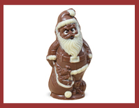 Bio-Schokoladenfigur Weihnachtsmann-mit-Spielzeug